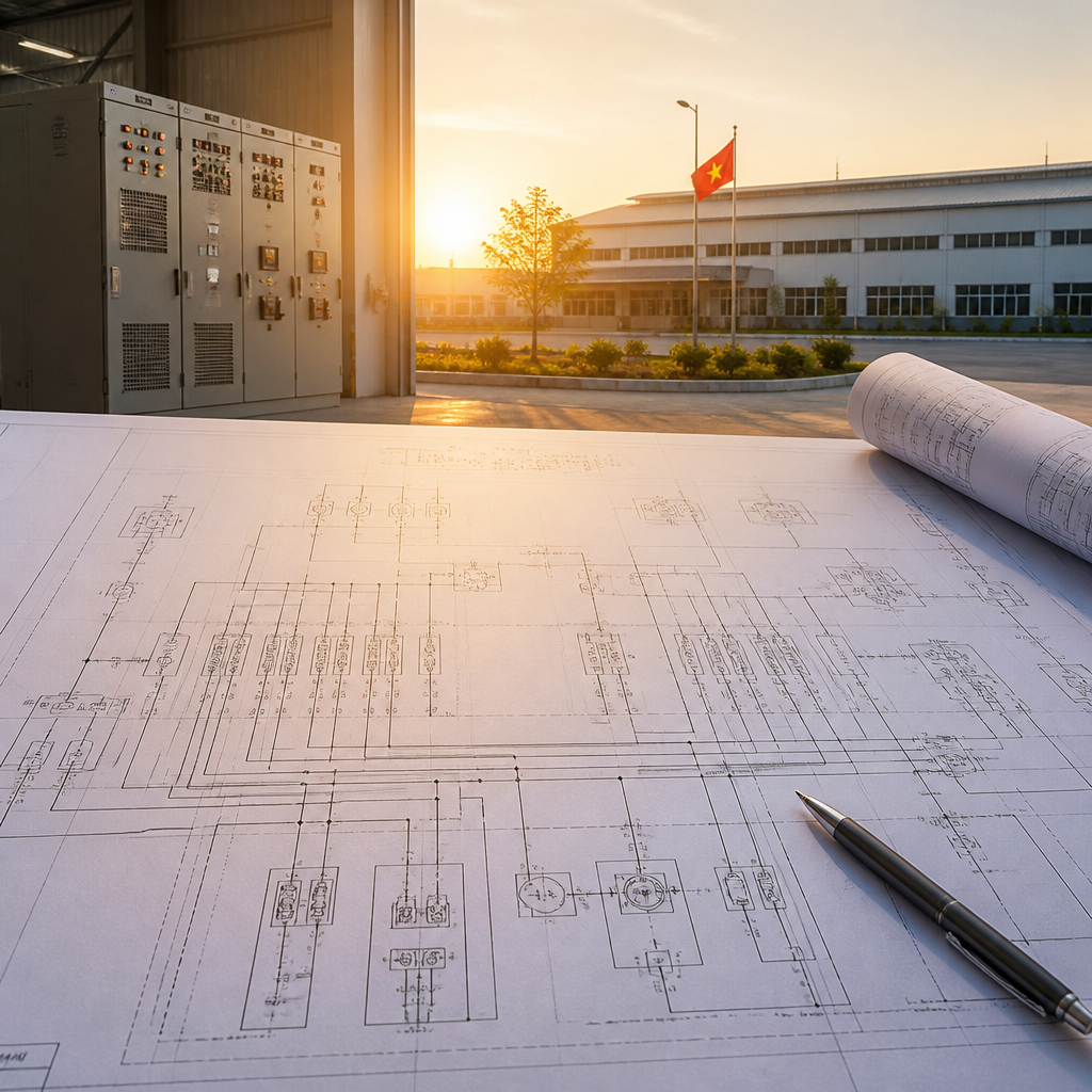 Bản vẽ thiết kế hệ thống điện nhà xưởng chi tiết